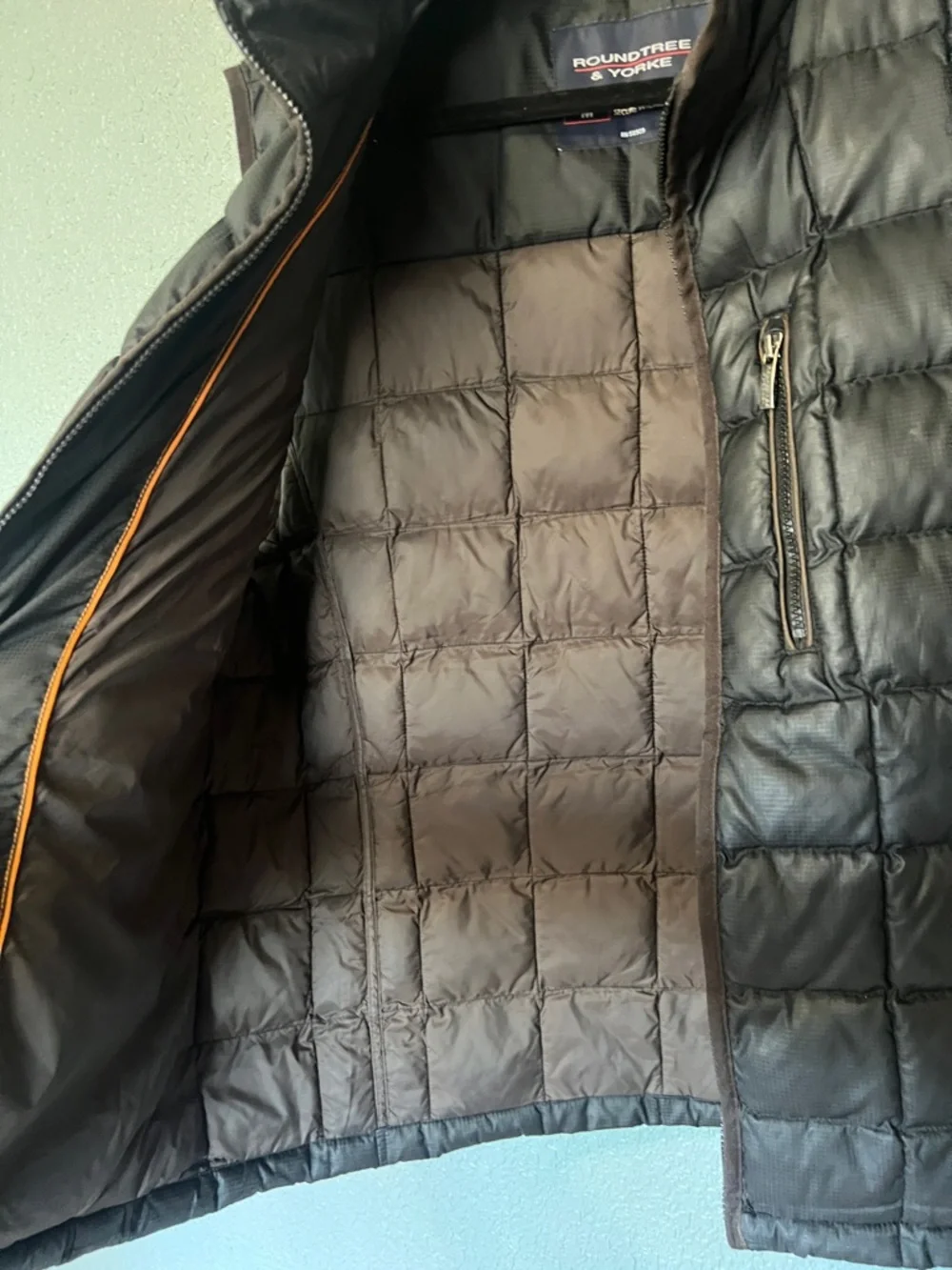 Roundtree & Yorke Mens Medium Puffer Vest Full Zip Lightweight Sleeveless Black